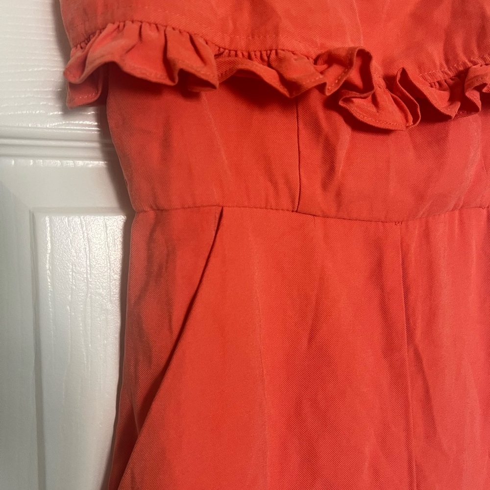 Bcbgeneration Vibrant Orange Ruffle Jumpsuit - image 2